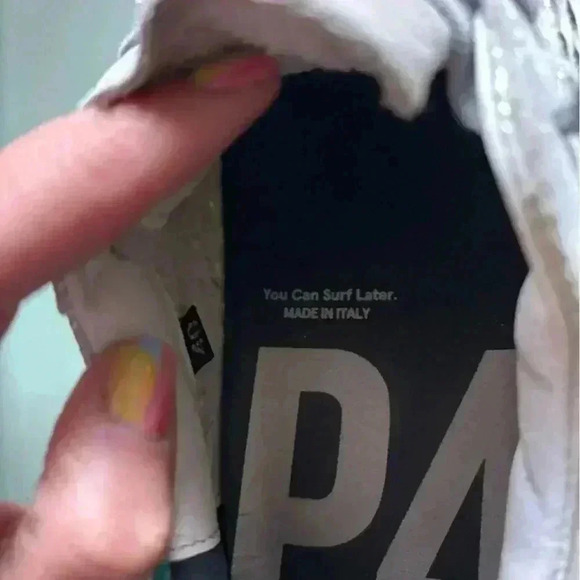 Size 40 P448 Teal, White, and Silver Sneakers - Picture 2 of 10